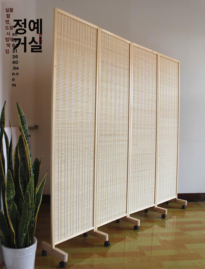 원목 병풍 접이식 가림막 공간분리 대나무 스크린 원룸 식당 인테리어 칸막이 나무 - 상세 이미지 5