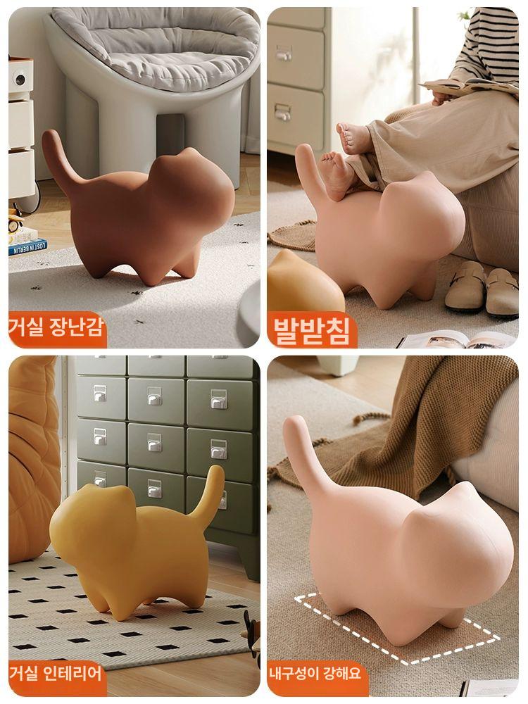 고양이 동물 의자 귀여운 보조의자 현관 디자인 독특한 모양 좌석 소품 - 상세 이미지 5