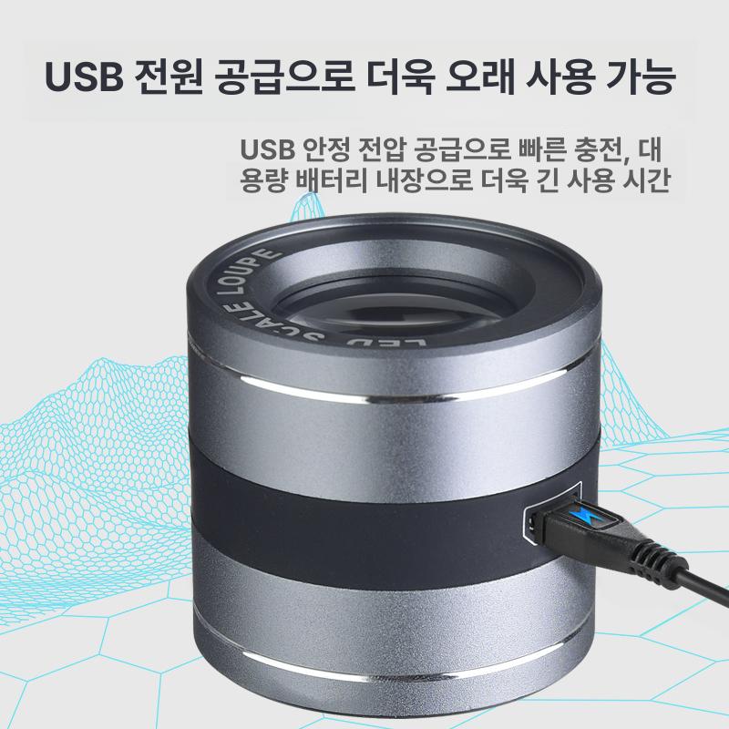 미니 돋보기 확대경 자외선 광학 렌즈 핸드루프 독서용 검사 보석 동전 취미 - 상세 이미지 2