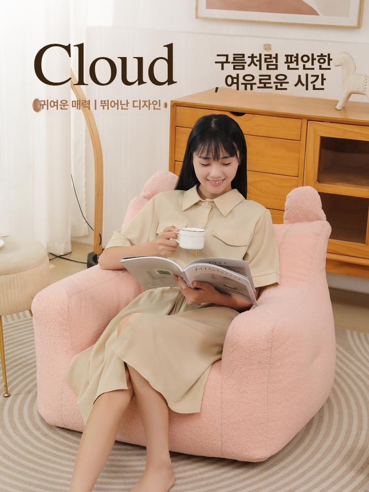 1인 의자 레트로 원룸 라운지 세탁 빈티지 줄무늬 암체어 가능 패브릭소파 쿠션 벨벳 - 상세 이미지 3