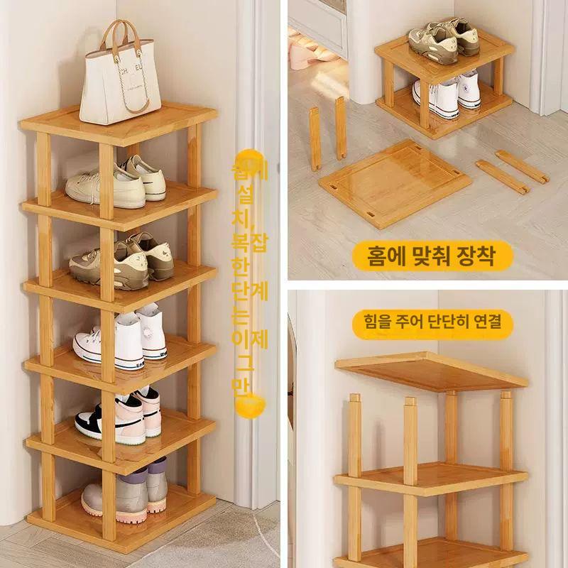 좁은공간 코너신발장 슬림수납 침실선반 휴대용 정리대 틈새활용 수직수납장 - 상세 이미지 2