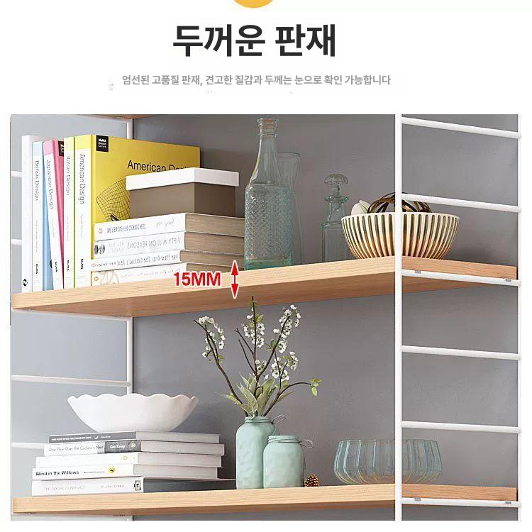 수납 벽고정책장 벽선반 진열장 가정용 거실 장식장 랙 다용도 카페 모듈 - 상세 이미지 3