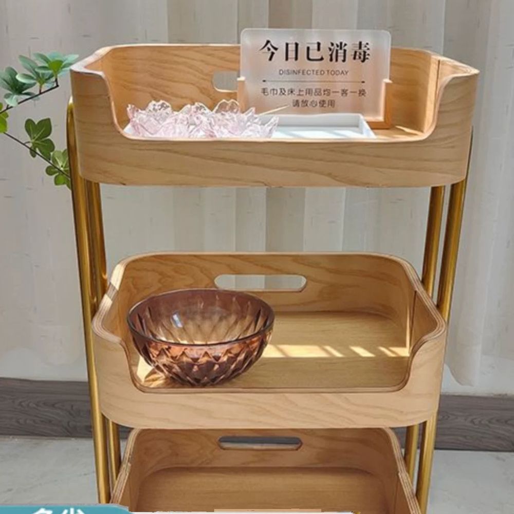 빈티지 인테리어 서빙카트 선반 원목트롤리 엔틱 웨건 왜건 이동식카트 수납 바퀴 - 상세 이미지 3