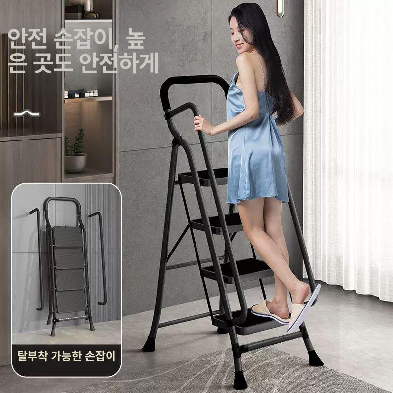 가정용 사다리 알루미늄 경량 작업용 스텝 주방 실내용 작업대 알미늄 광폭형 일반 - 상세 이미지 2