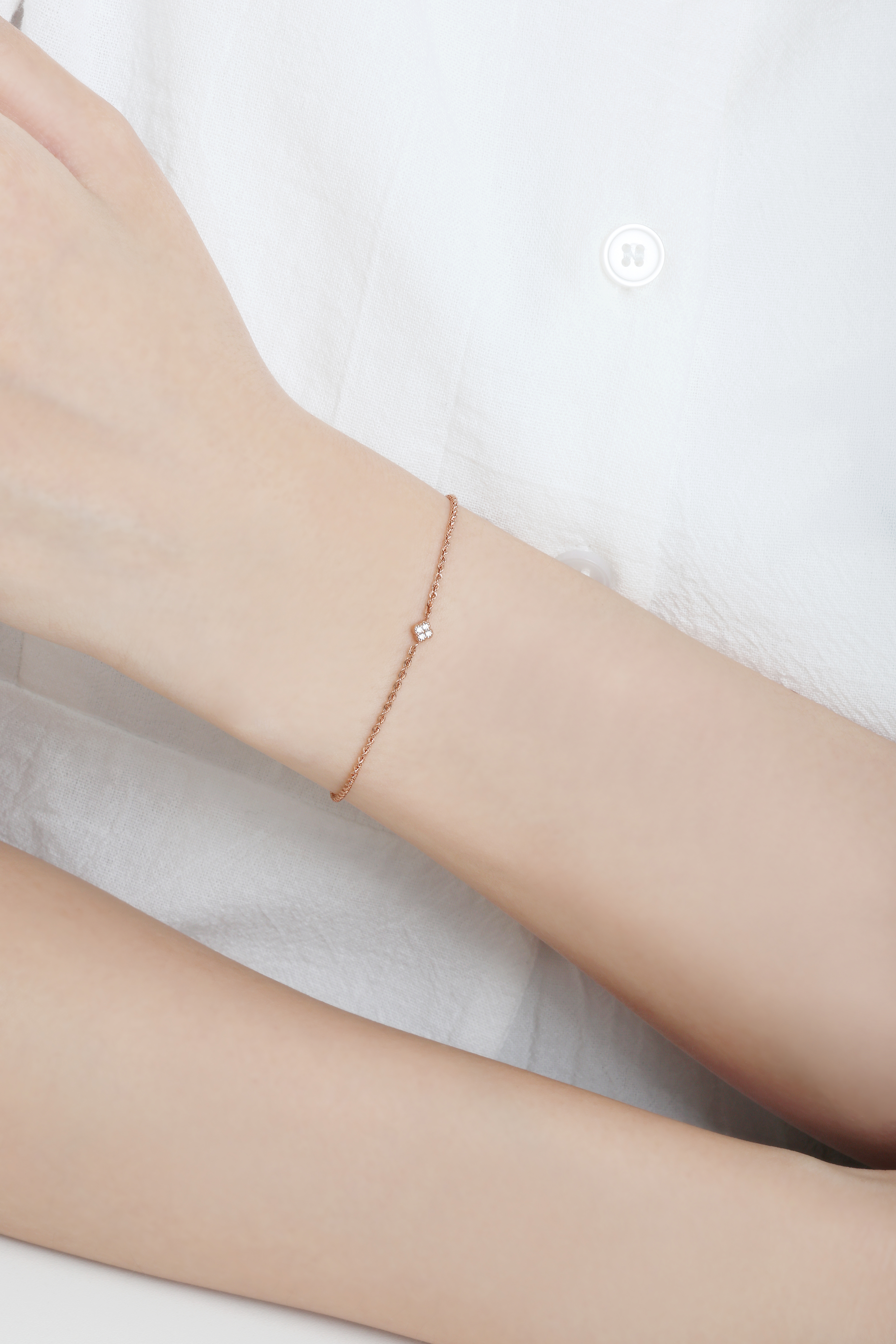 블라썸 로프 체인 팔찌 14k 18k - 상세 이미지 4