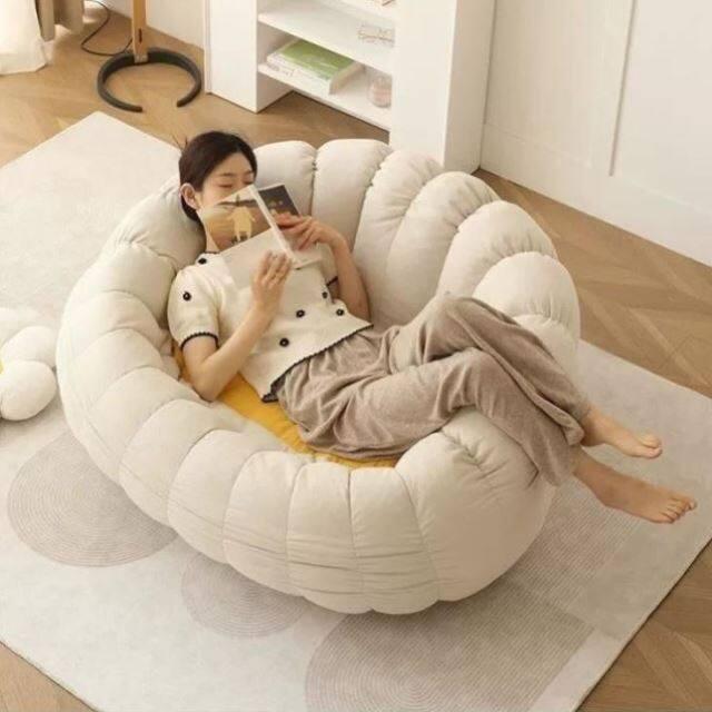 호박색 1인용 방수 패브릭 소파 푹신한 싱글 의자 거실 인테리어 - 상세 이미지 2