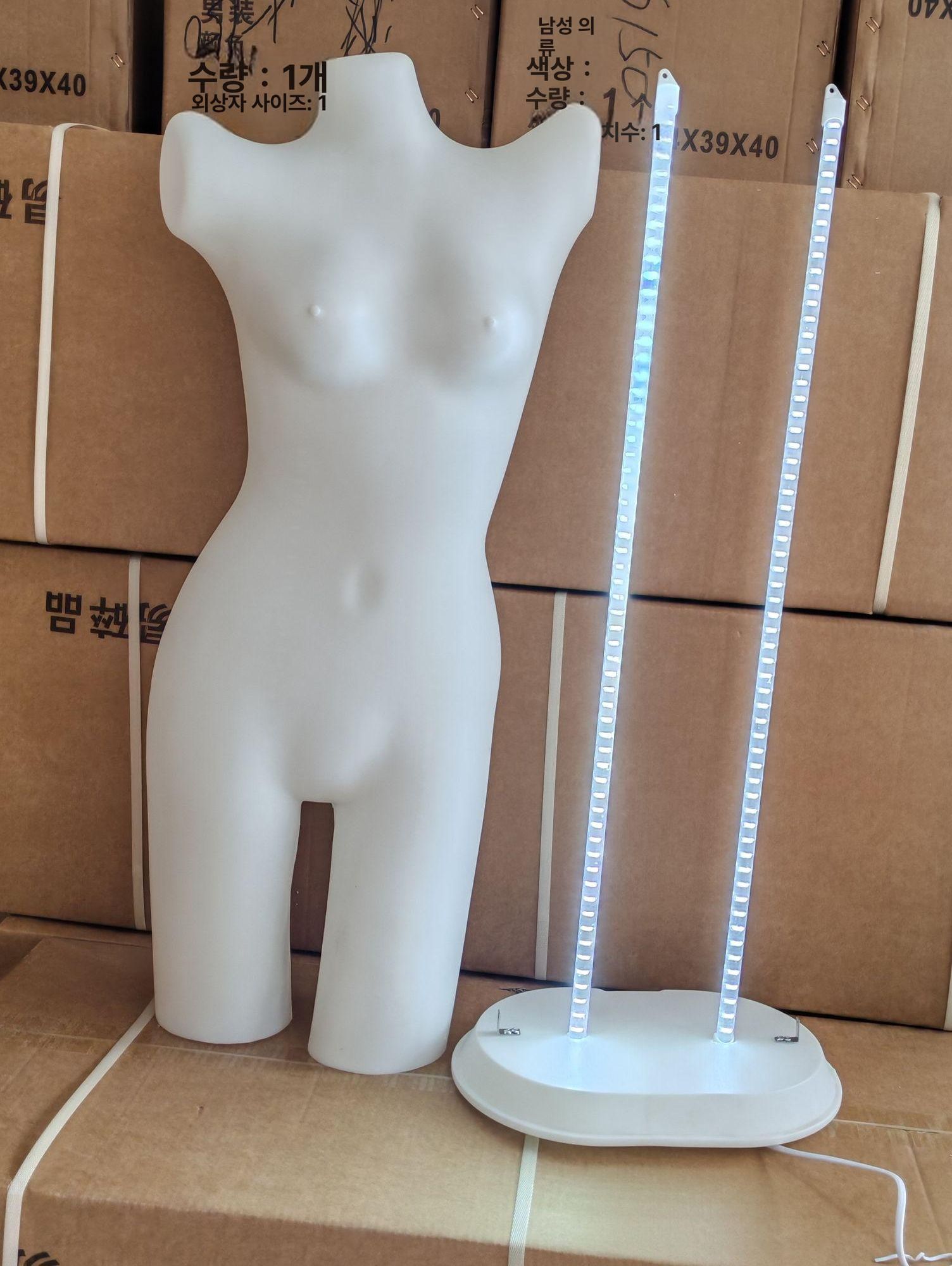 란제리 마네킹 여성 토르소 속옷 상반신 디스플레이 조명 받침대 포함 - 상세 이미지 4