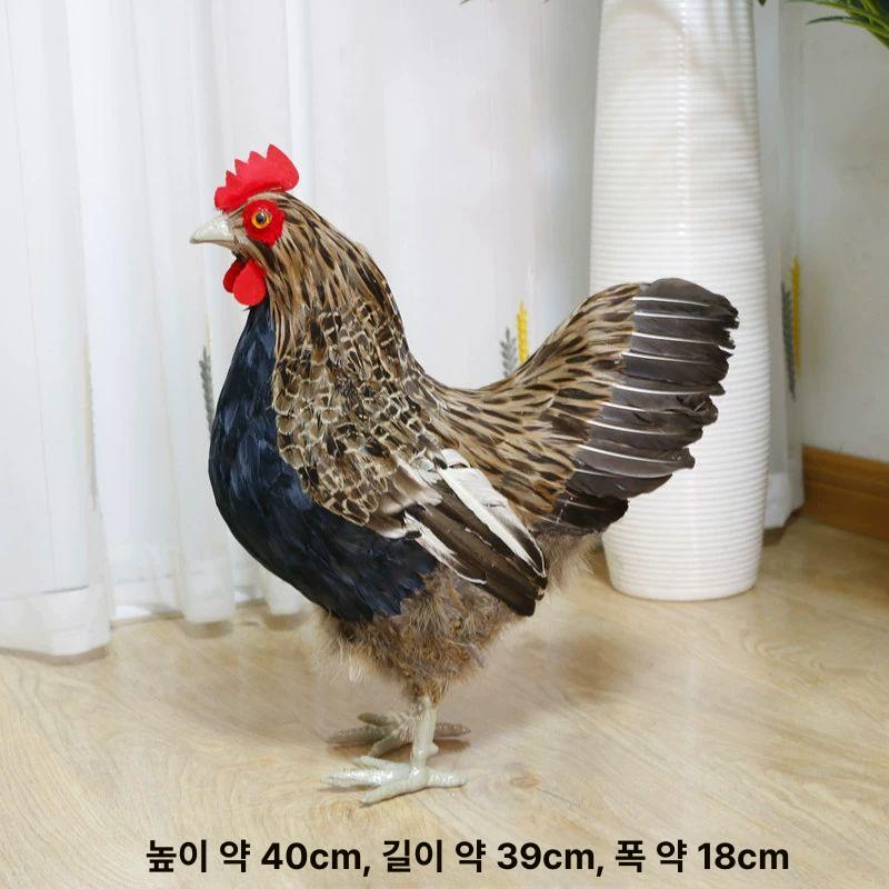 수탉 피규어 40cm 대형 정원 장식 농장 동물 모형 어린이 교육 야외 소품 전시용 - 상세 이미지 5