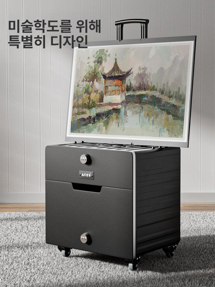이동식 화구박스 미술도구 드로잉 정리 트롤리 수납함 바퀴 보관함 아트 가방 화구통 - 상세 이미지 2