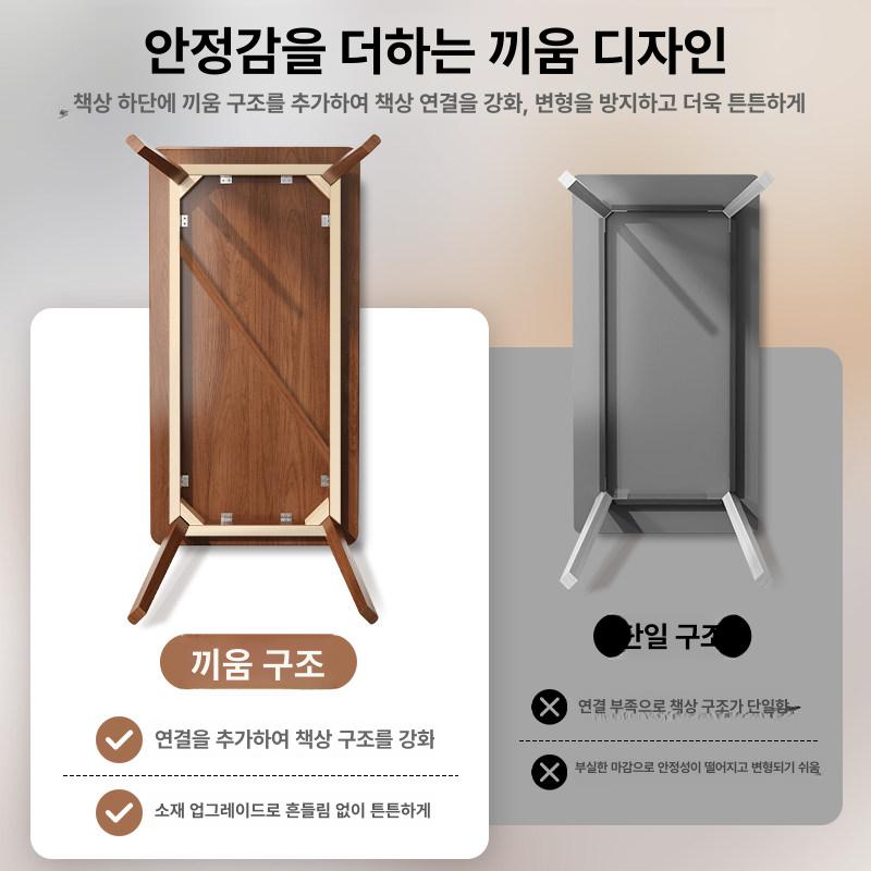 원목 컴퓨터 책상 넓은 작업대 거실 침실 학생 사무용 심플 디자인 데스크 - 상세 이미지 5