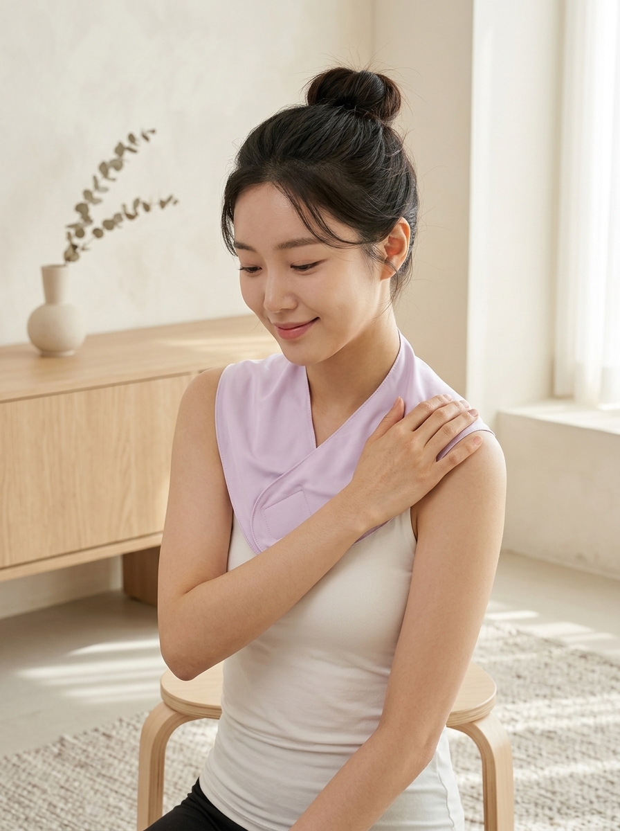 1+1 숨앤휴 냉온 듀얼테라피 숄더머플러 냉찜질 목 어깨 냉각 패드 쿨링케어 이미지 6