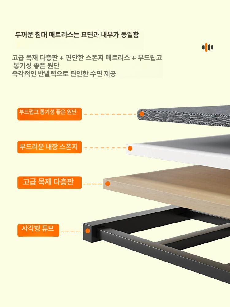 1인용 접이식침대 캠핑 간이침대 싱글 철제침대 베드 평상 자취 침실 가정용 보조 - 상세 이미지 4