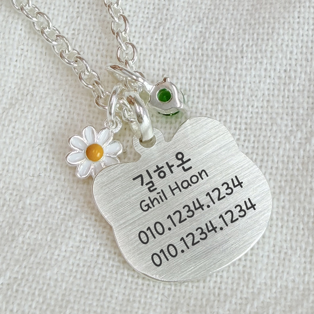 꿀꿀 아기 돼지 미아방지 실버 목걸이 은 925 이미지 8