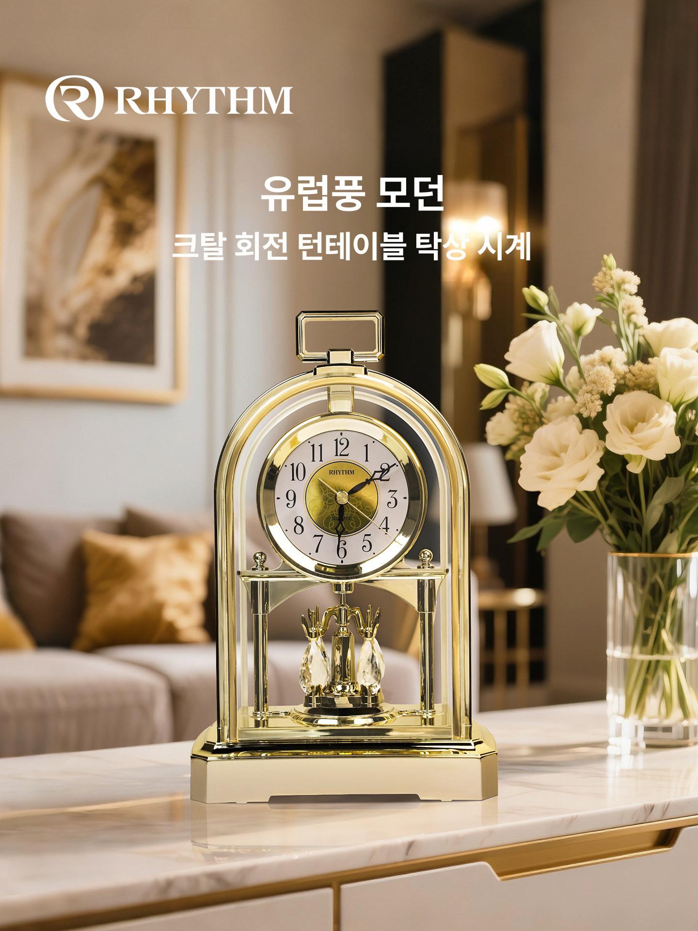 크리스탈 탁상시계 거실 인테리어 모래시계 장식품 엔틱 감성 레트로 오브제 디자인 - 상세 이미지 2
