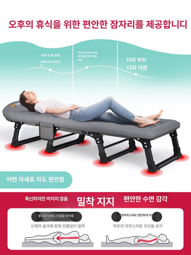 접이식 사무실침대 싱글 가정용 낮잠용 원룸 공간활용 병원 편안한 캠핑 자취방 보조 - 상세 이미지 4