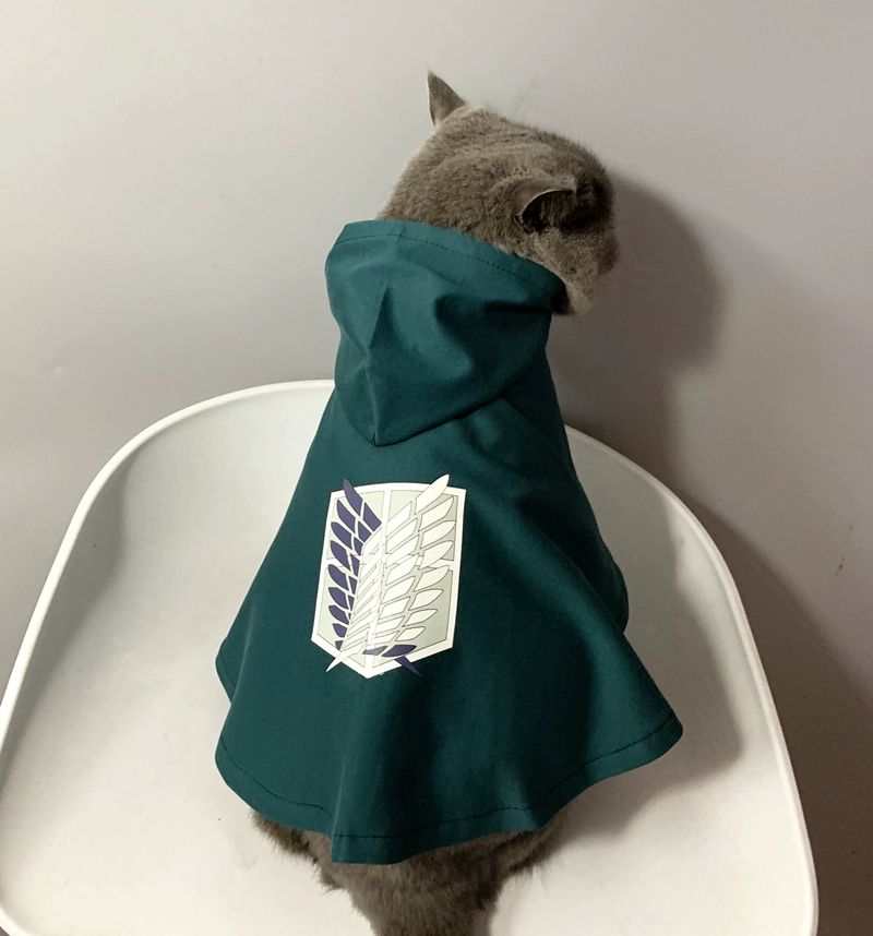 고양이 후드망토 반려묘 겨울 담요 옷 코스프레 모자 케이프 귀여운 할로윈 캐릭터 - 상품 이미지