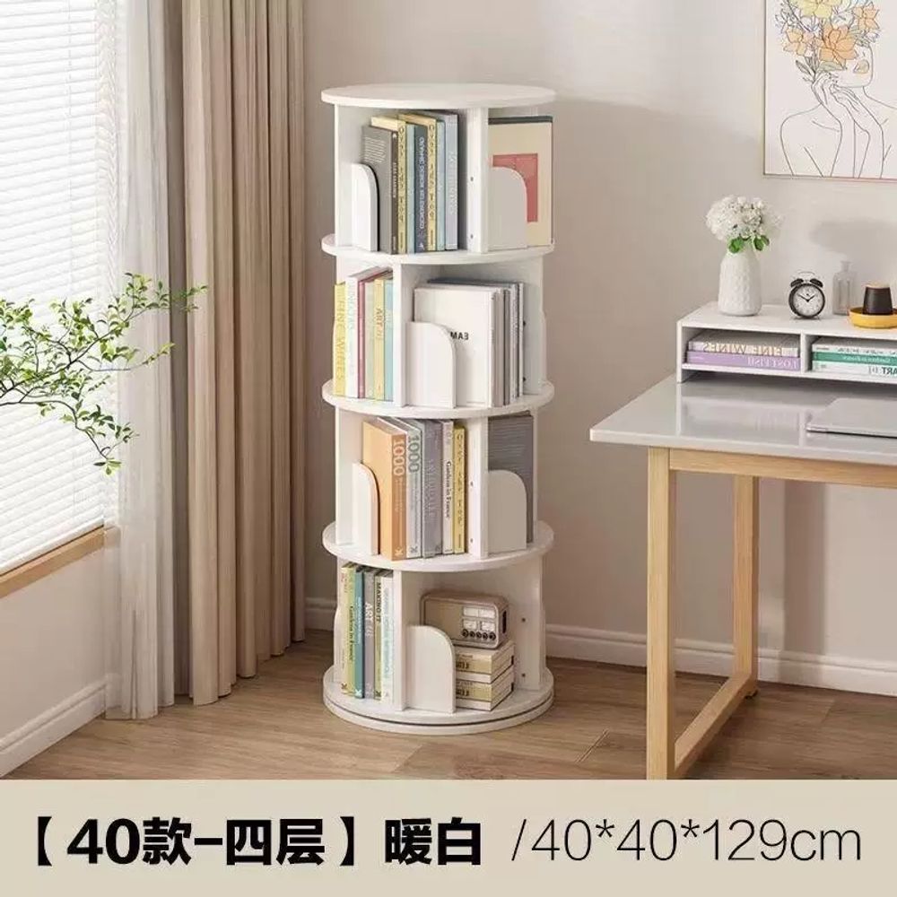 회전식 원형북타워 서재 거실 북선반 원형책장 수납함 사무실 공부방 인테리어 책꽃이 - 상세 이미지 4