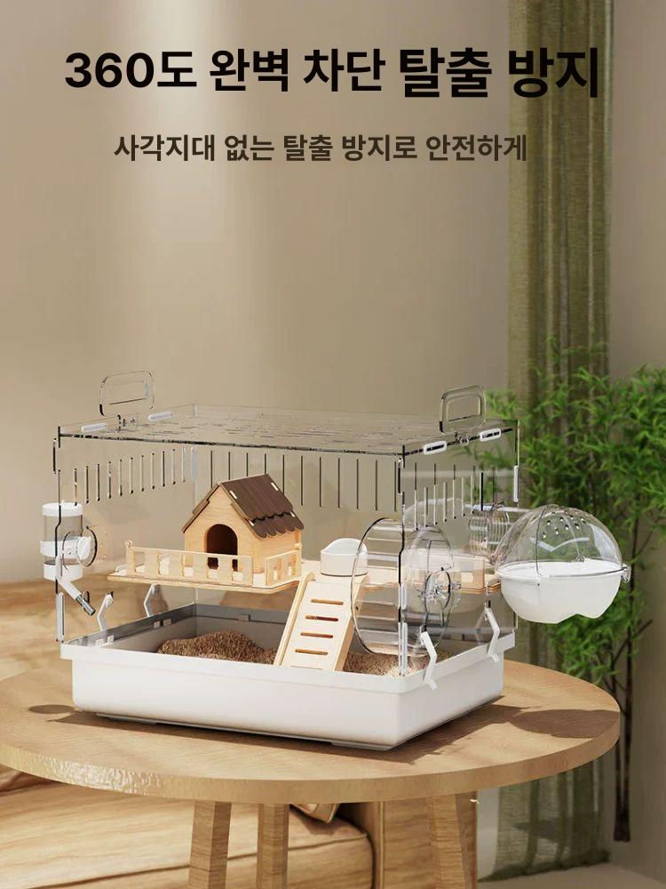 골든 햄스터 케이지 목조 대주택 초대형 고급 놀이터 작은 패키지 펫 타워 사육 내추럴 - 상세 이미지 4