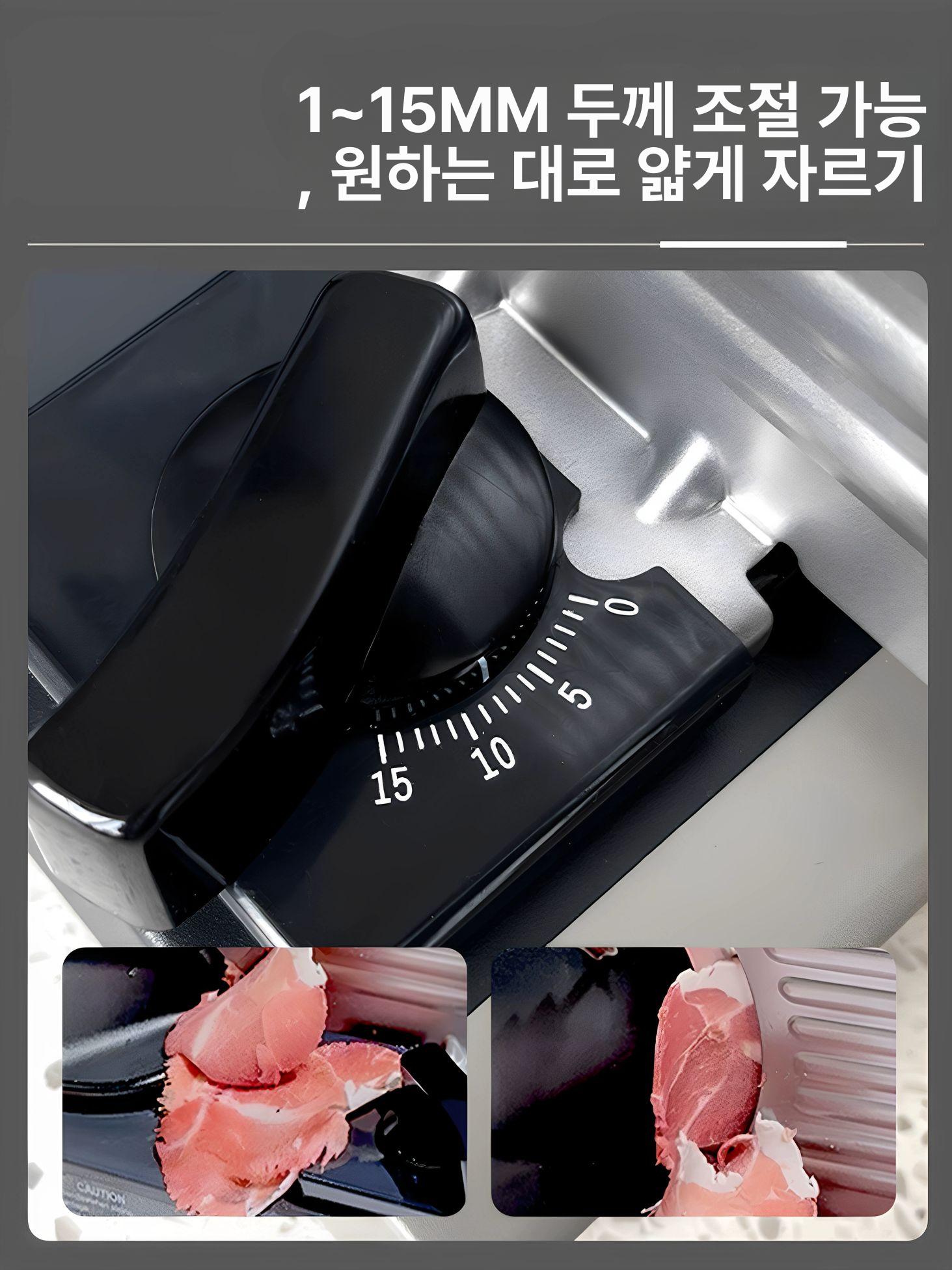 전동 가정용육절기 냉장육 대패 냉동육 절단기 고기슬라이서 업소용 야채 두께 - 상세 이미지 4