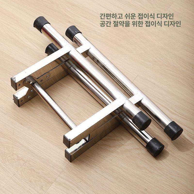 스텐 카트 양동이 바퀴 소쿠리 운반카 수레 받침대 포함 거치대 핸들 직경 이동 랙 - 상세 이미지 3