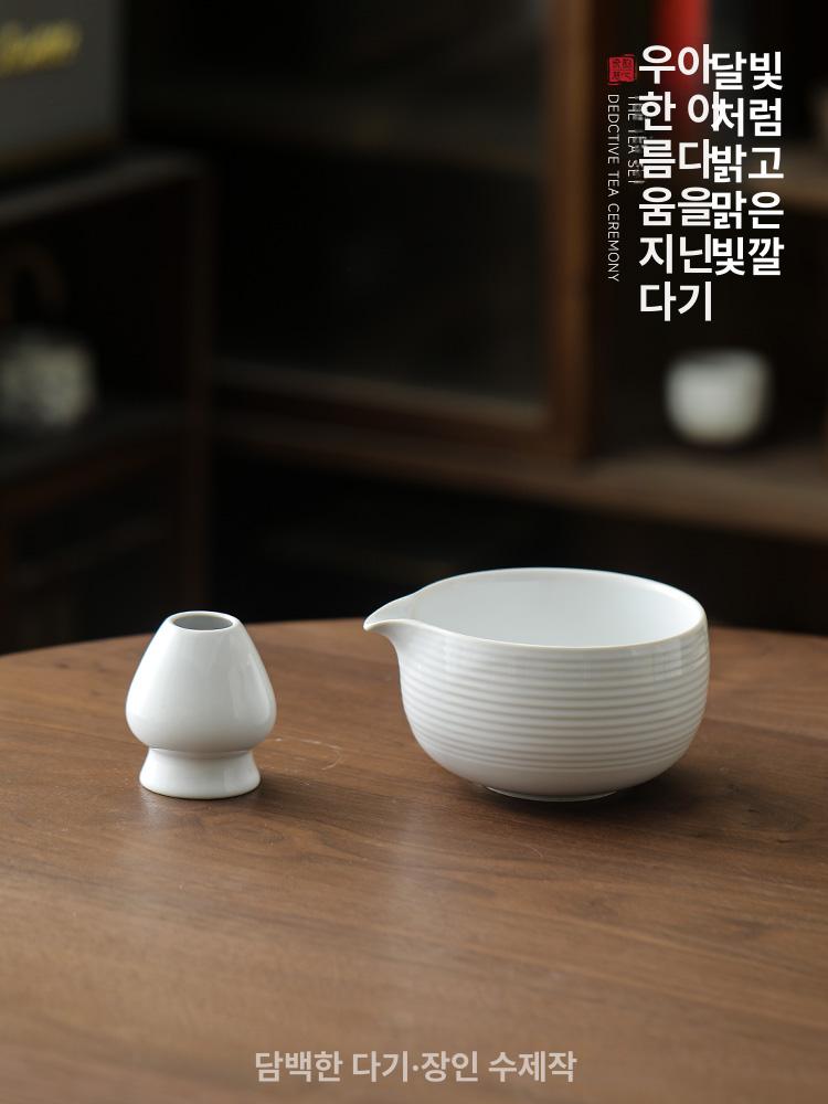 도자기 말차다구세트 유백 다완 일본식 스푼 말차솔 말차도구 말차다도세트 다기세트 - 상세 이미지 4