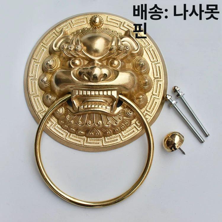 한옥 문고리 전통 인테리어 황동 손잡이 엔틱 사자 장식 서랍장 주물 - 상세 이미지 4