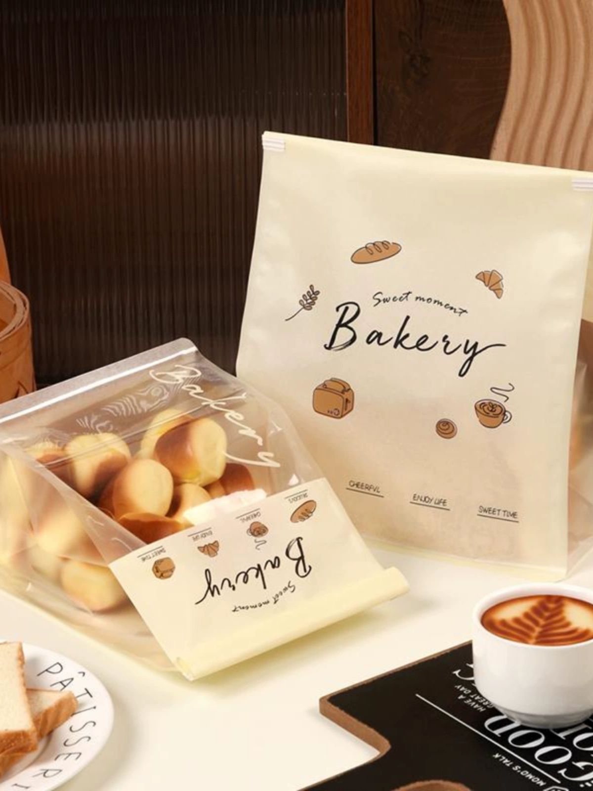 토스트 포장비닐 백 대량 포장지 테이크아웃 식빵봉투 - 상품 이미지