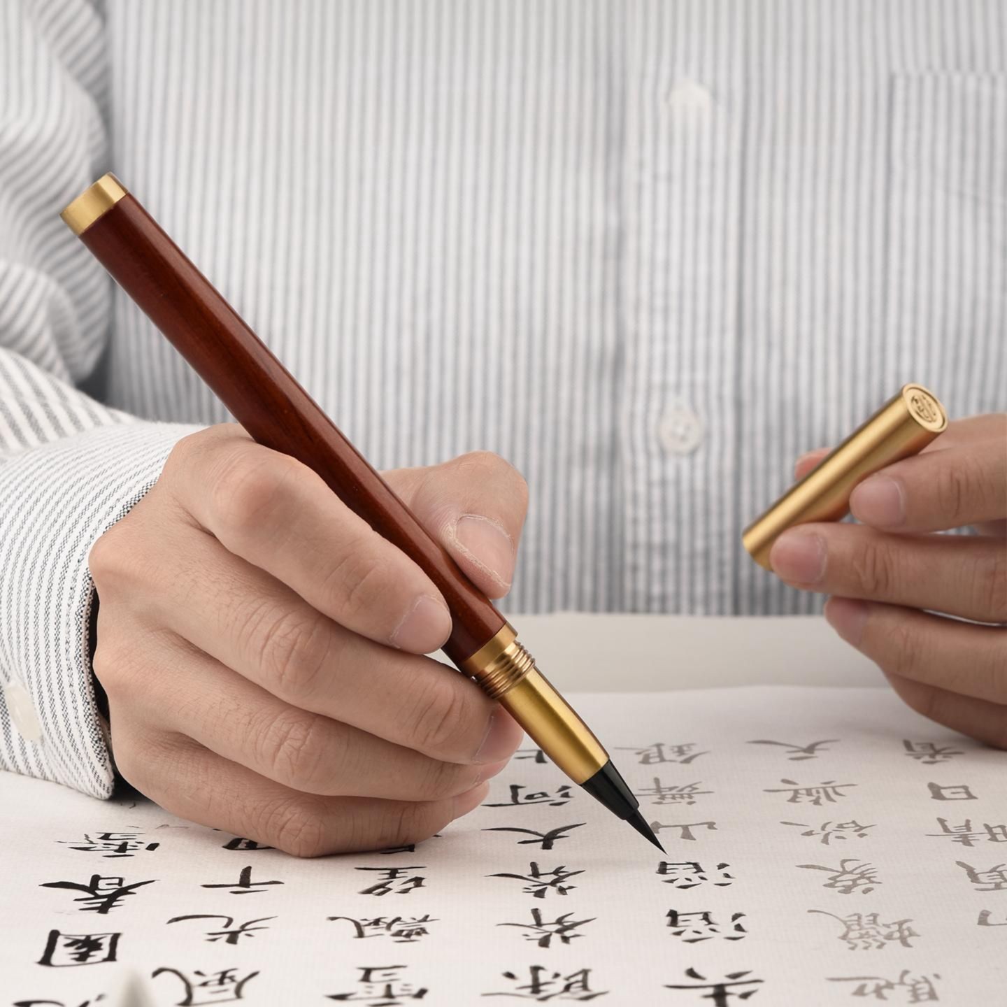 황동 캘리그라피펜 매트 손잡이 고급필기구 붓 캘리그라피만년필 선물용펜 졸업 - 상품 이미지