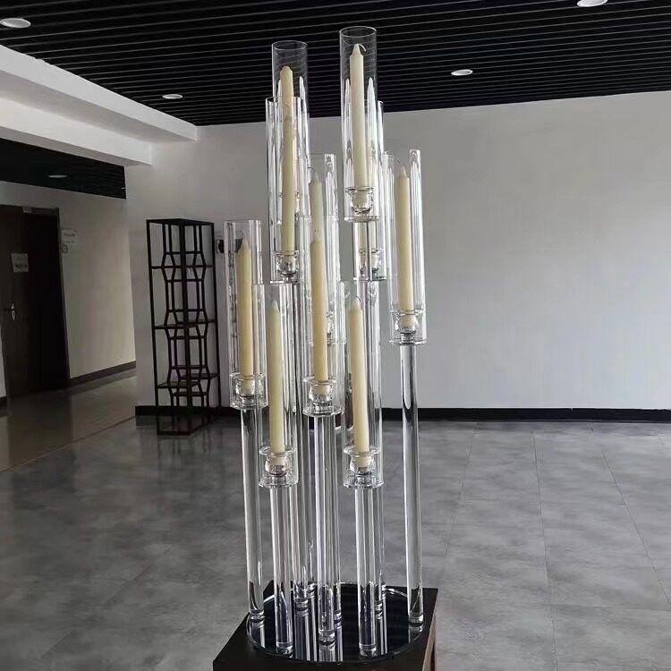 예식장 촛대 크리스탈 초 성당 캔들 홀더 레스토랑 투명 버진로드 받침대 소품 장식품 - 상세 이미지 2