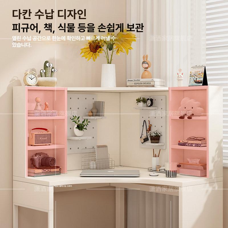 모서리 삼각형 책상 호두색 우드 슬림 미니 벽면 코너 컴퓨터 작업 - 상세 이미지 4