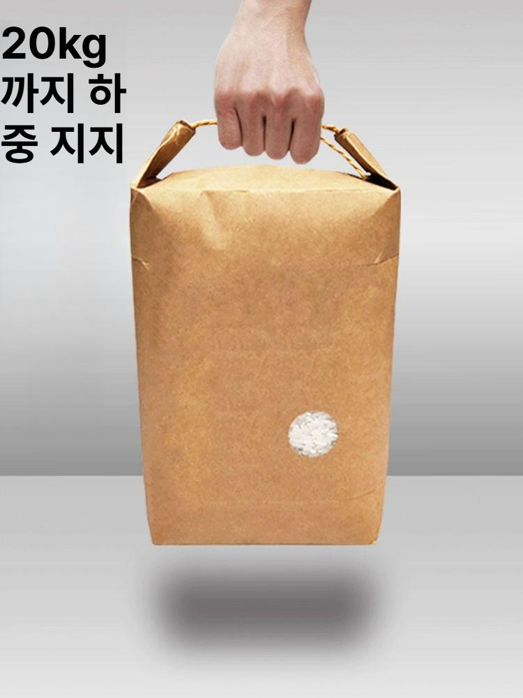 선물용 크라프트 종이 티백 포장지 봉투 디저트 과자 곡물 쌀 보관 포장용 갈색 종이백 - 상세 이미지 2