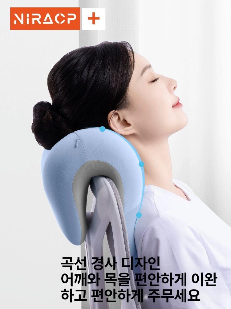 목베개 경추지지 사무용 쿠션 척추보호 차량용 허리베개 좌석쿠션 자동차 요추패드 - 상세 이미지 4