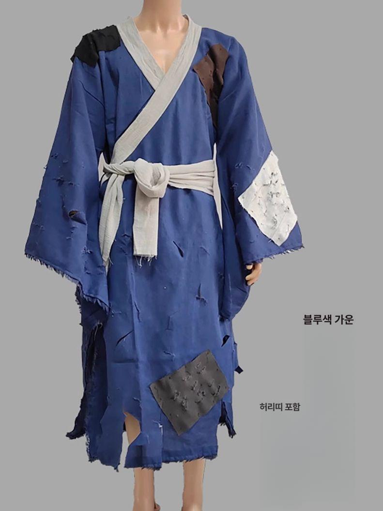 의류 코스프레 연극 거지옷 공연복 누더기 컨셉 노비옷 무대 코스튬 조선시대 할로윈 - 상세 이미지 3