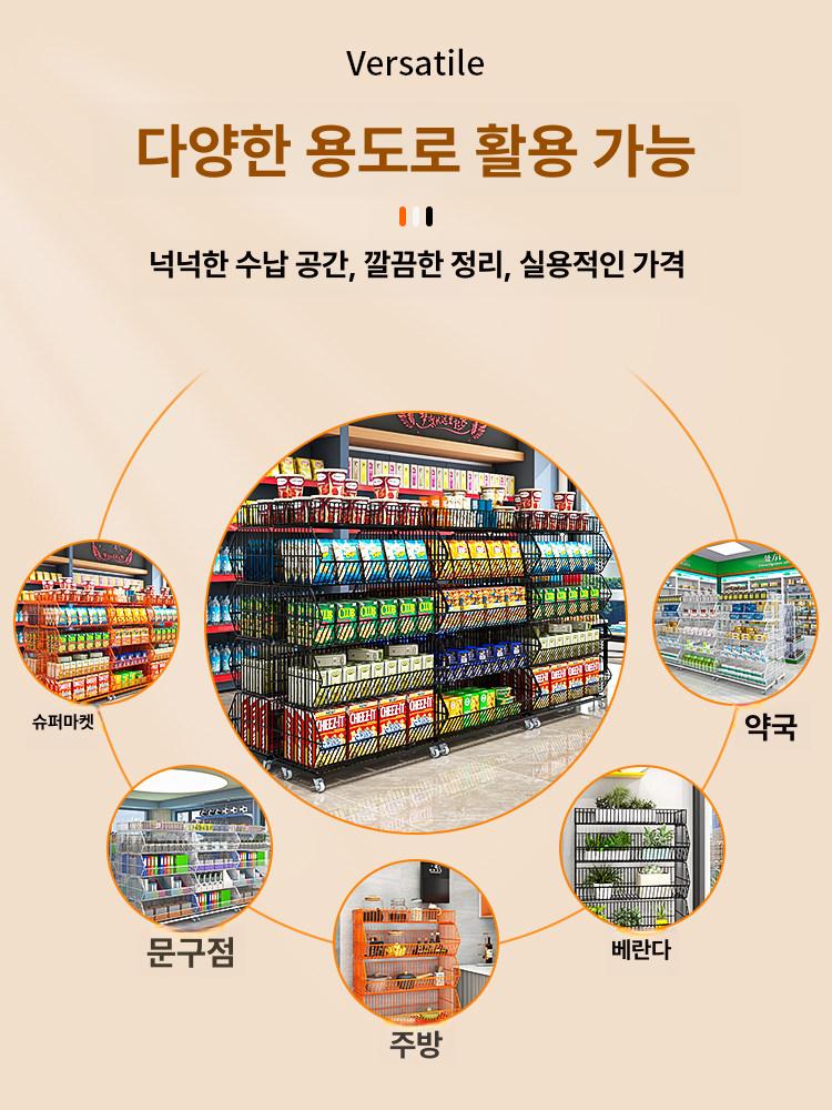 철제선반 마트진열장 과자 편의점매대 약국 전시대 매장진열장 펜트리 간식 창고 - 상세 이미지 3