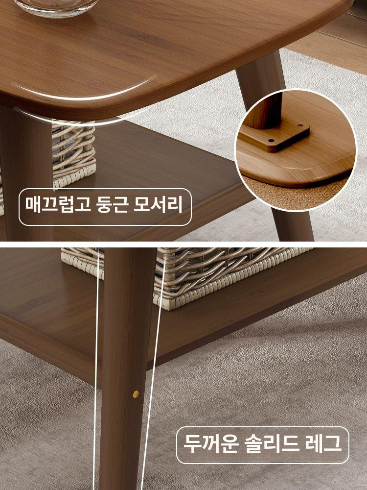 키높은 티테이블 원목 심플 모던 거실용 커피테이블 인테리어 협탁 가정용 이미지 6