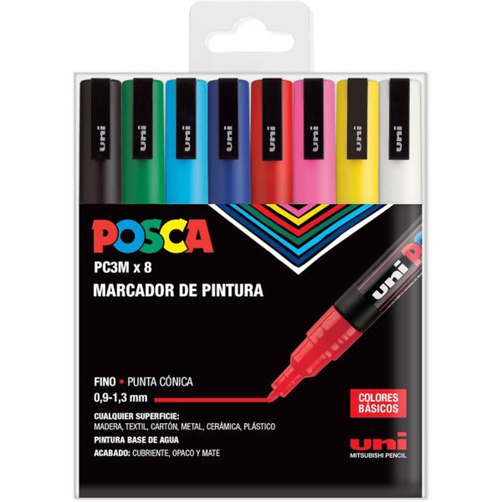 POSCA 유니 카 블랙 PC 데코펜 PC POP 17K 1m 세트 마카 이하 베이스 컬러 단수 기타/ other - 상품 이미지