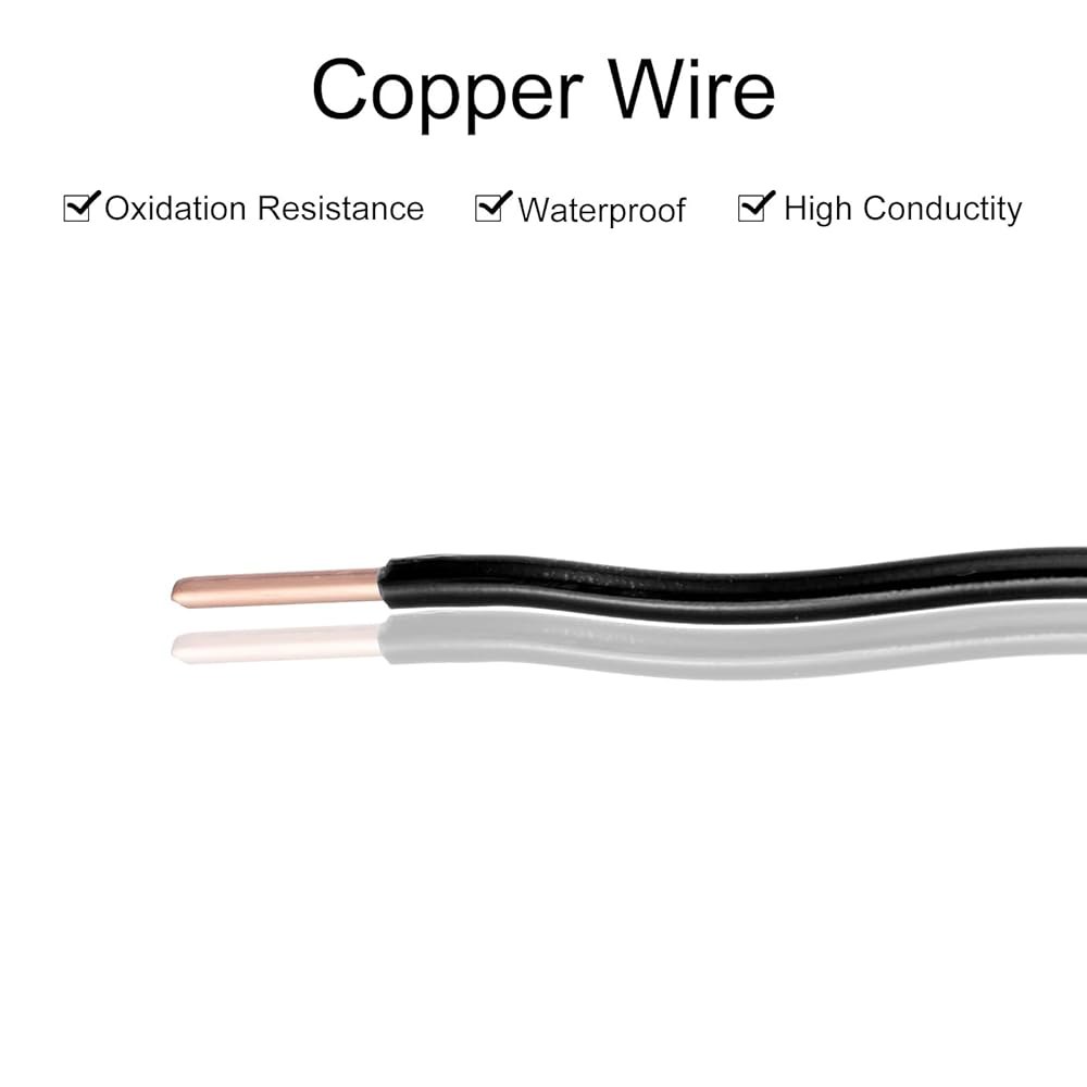 MECCANIXITY THN 와이어 12 AWG 10피트 전기선 절연 고체 구리, 주거용 산업용 접지용 최대 600볼트 등급, UL 목록, 검은색 - 상세 이미지 3