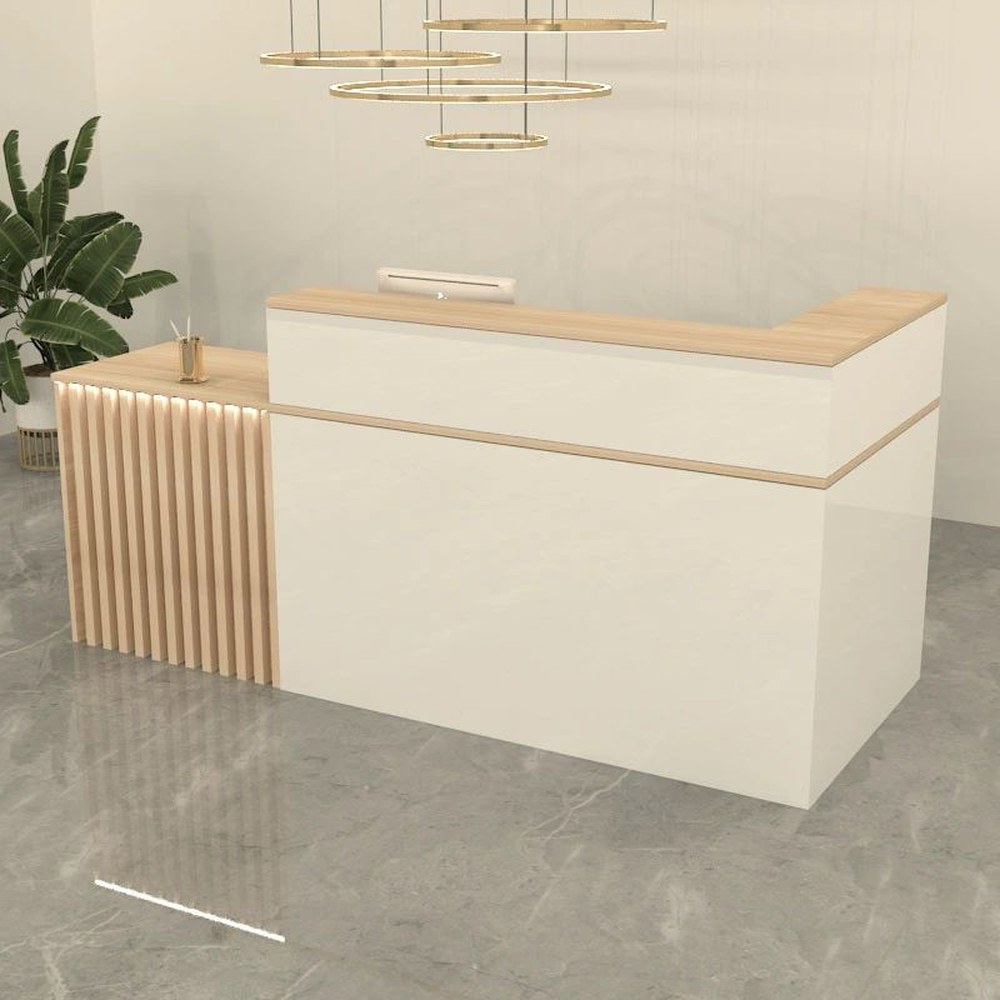 학원 안내데스크 인포메이션 도서관가구 데스크 프론트 백배목 좌회전 120x60x100cm - 상세 이미지 2