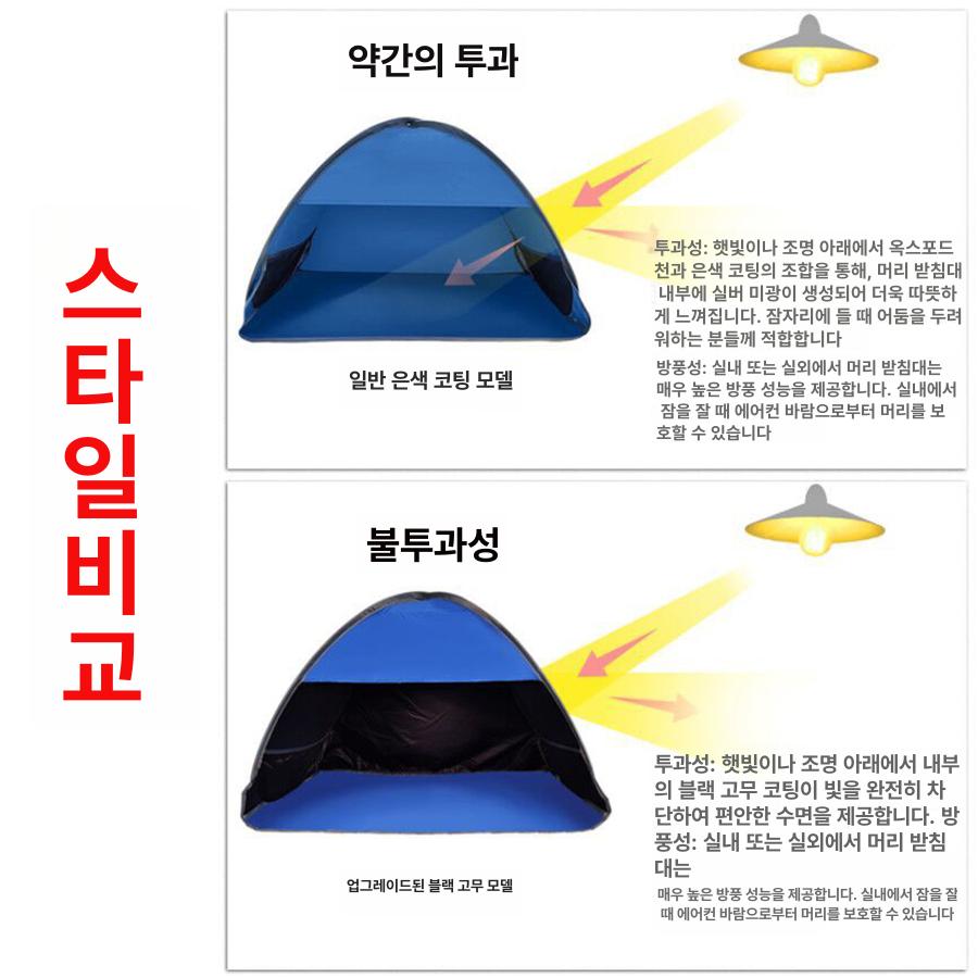 얼굴 햇빛 차단 차박 미니 텐트 수면용 야외 캠핑 암막 자외선 보호 커튼 - 상세 이미지 3