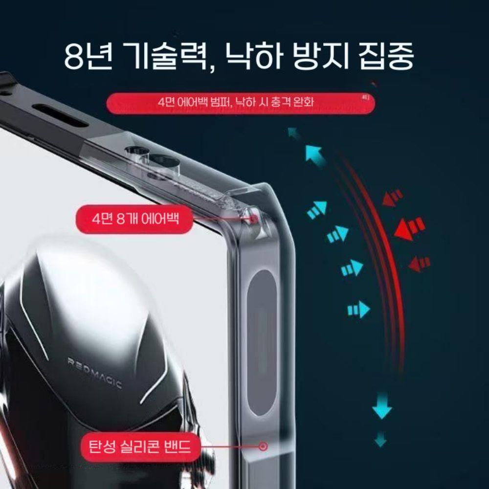 레드 매직11 프로 케이스 블랙 엣지 투명 아크릴 커버 - 상세 이미지 5