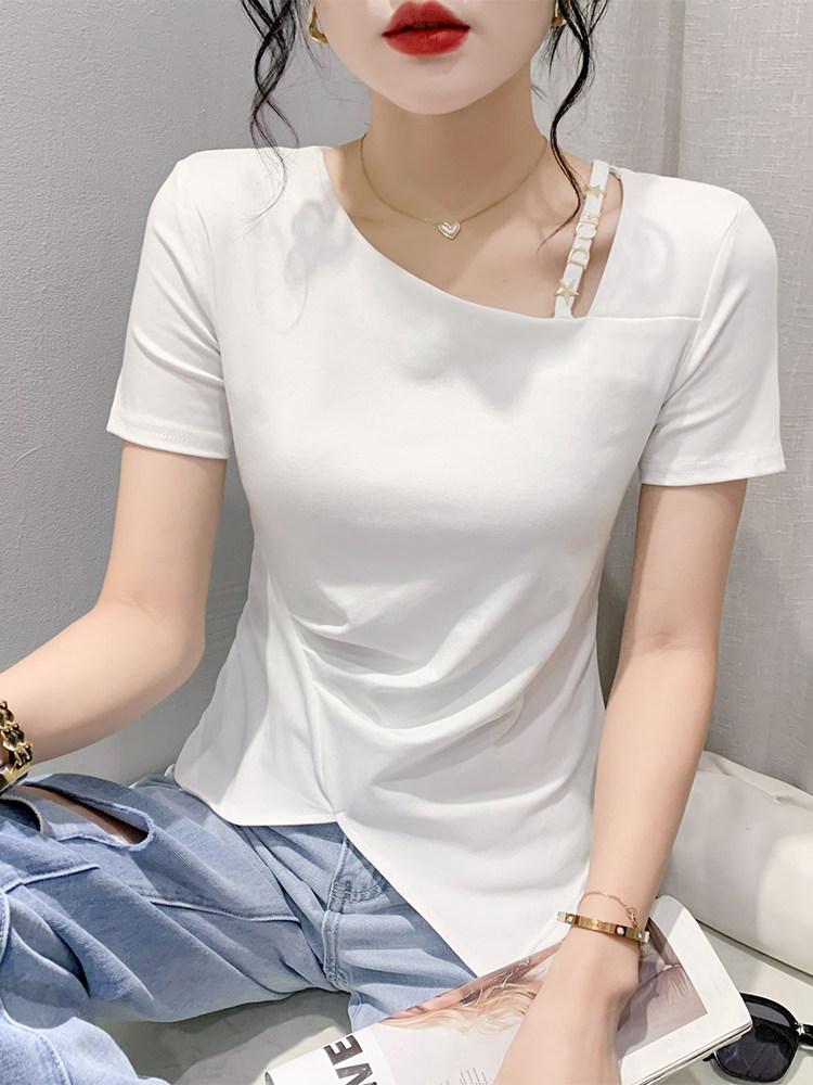 라인 라틴 댄스복 여름 댄스스포츠 줌바복 사교 방송 모던 왈츠 티셔츠 탑 의상 공연복 - 상세 이미지 4