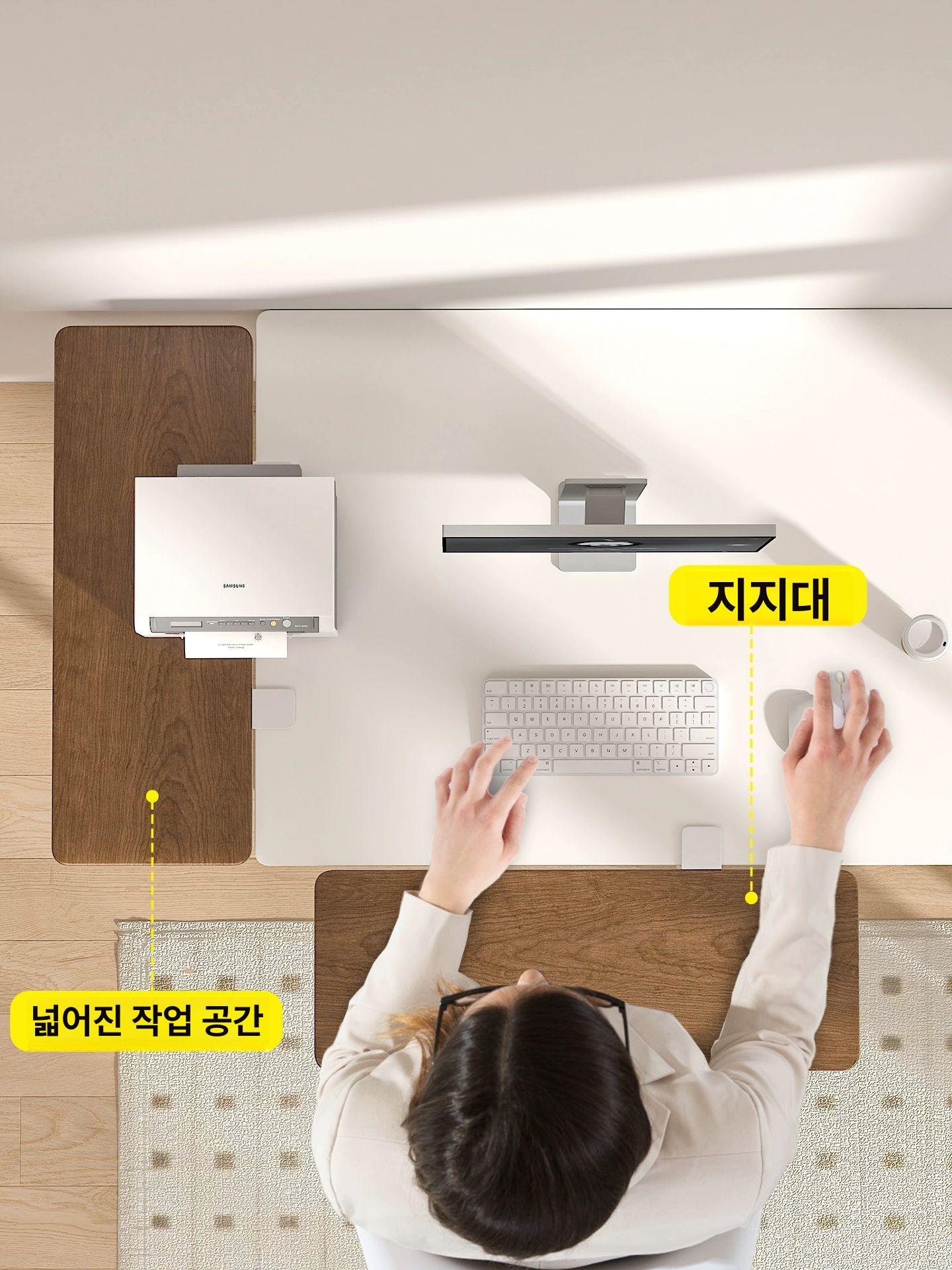 책상 확장형 거치대 데스크 보조 선반 프린터 수납 높이조절 모니터 스탠드 - 상세 이미지 5