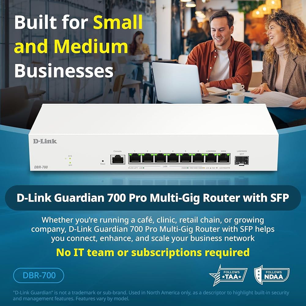 SFP(DBR-700)가 탑재된 D-Link Guardian 700 Pro 멀티 기가그 비즈니스 라우터, WAN 페일오버가 가능한 프리미엄 SPI 방화벽, SFP가 8배 2.5Gb - 상세 이미지 3