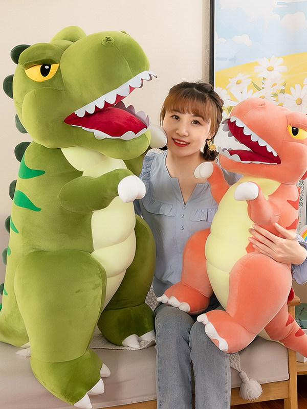 공룡봉제인형 대형 공룡인형 티라노사우르스 드래곤 녹색 애착인형 낮잠 수면 - 상세 이미지 5