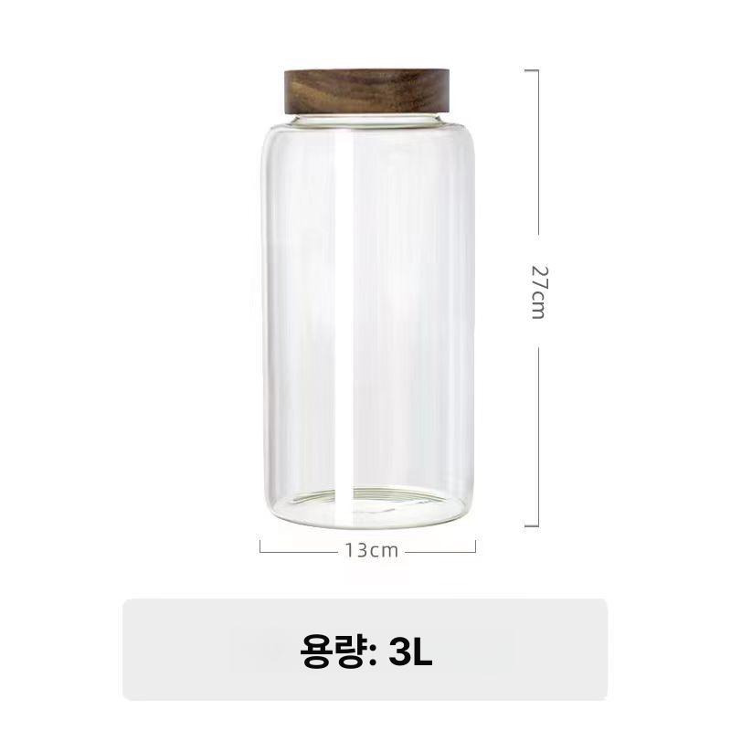 유리병 디스펜서 카페 받침대 주전자 내열 업소용 저수통 용기 우드뚜껑 서빙 호텔 - 상세 이미지 5