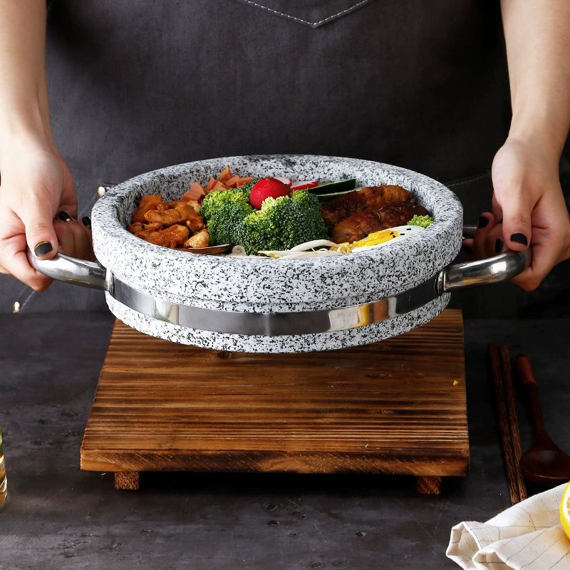 무쇠 철판 그릴 야외 캠핑 바비큐 돌판 구이 핫플레이트 고기 구워먹는 대형 불판 - 상세 이미지 4