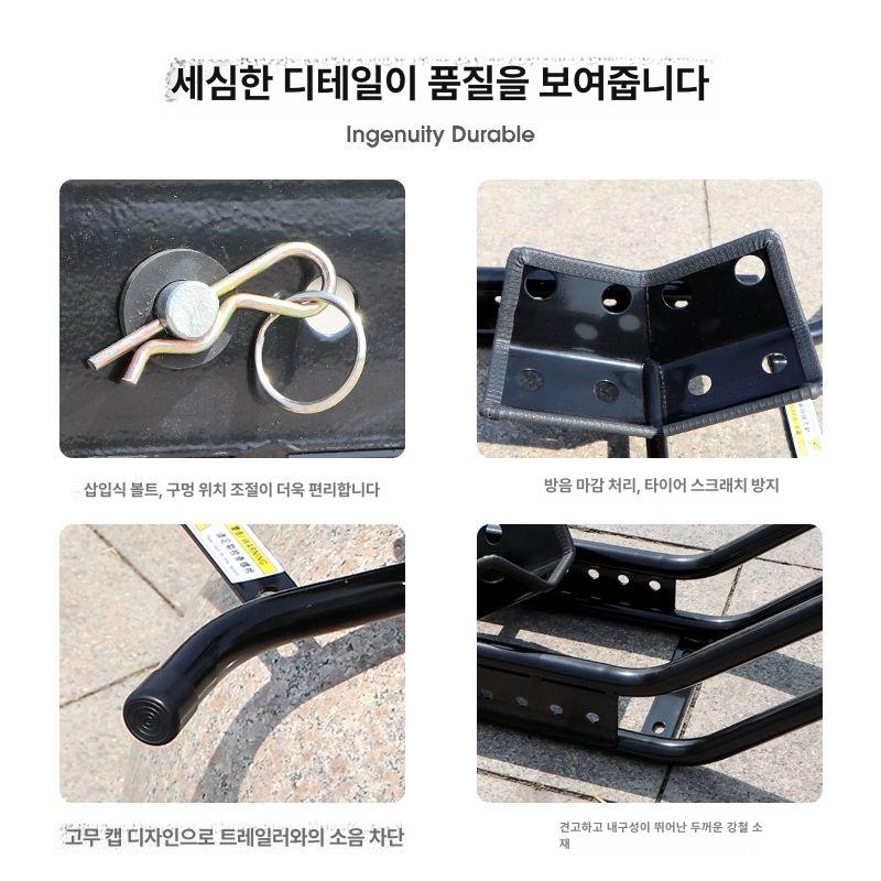 오토바이 앞바퀴 휠초크 받침대 거치 스탠드 타이어 고정 안전 보호 장비 - 상세 이미지 4