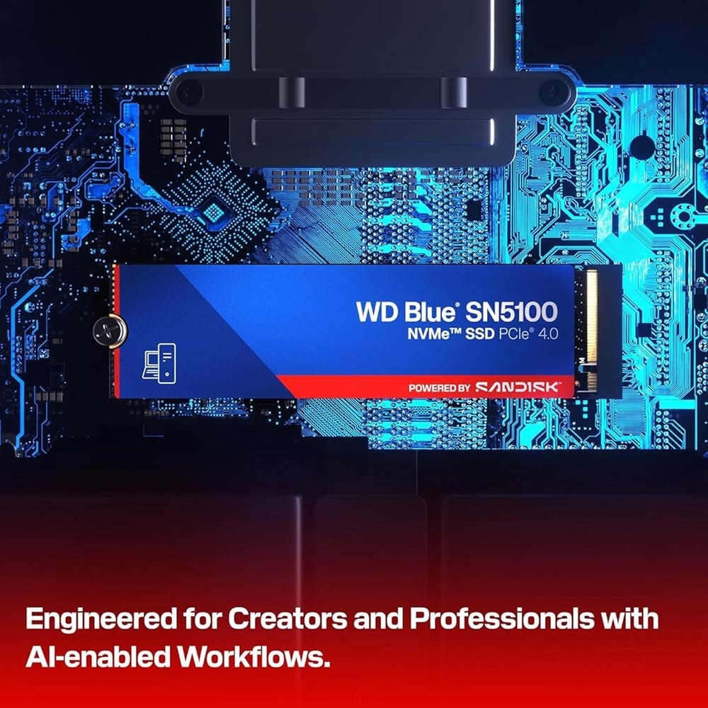 WD Blue SN5100 500GB NVMe SSD - M.2 2280, PCIe Gen 4.0, 내장 솔리드 스테이트 드라이브 읽기 속도 최대 6,600MB/s, PC/노트북용 - 상세 이미지 2