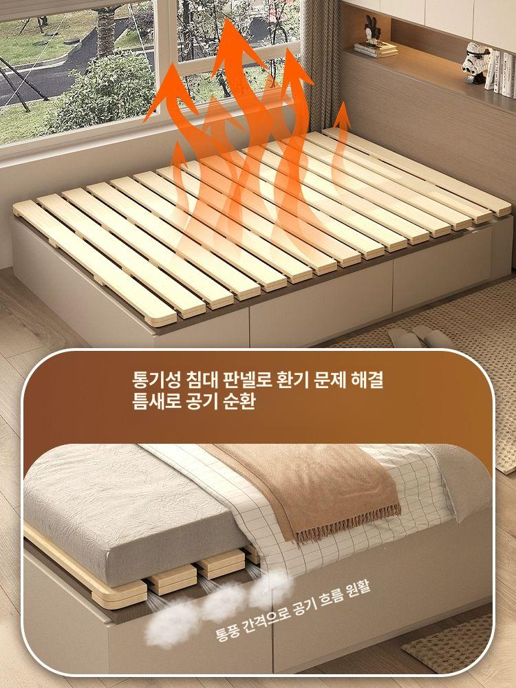 접이식 매트리스깔판 롤형 받침 프레임 사이즈 깔개 보드 보호 통기성 간이 토퍼 - 상세 이미지 5
