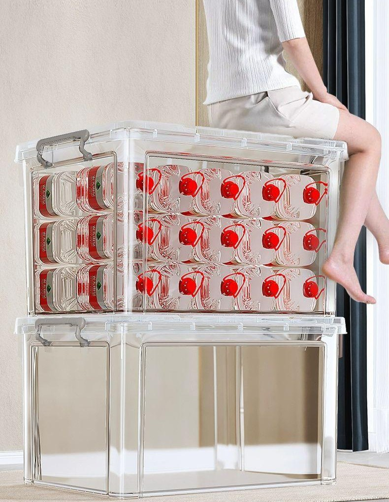 특대형 투명리빙박스 플라스틱 초대형 보관함 이불 정리함 옷 의류 점보 투명수납함 - 상세 이미지 2